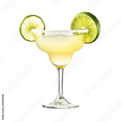 Wallpaper Mural Refreshing, golden cocktail garnished with lime slices Torontodigital.ca