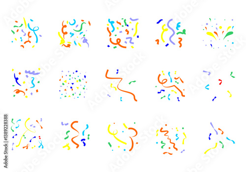 Colorful Confetti Ribbon Element Set