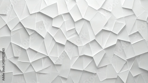 3D White Geometric Rhombus Diamond Tiles - Textured Wall Background Panorama