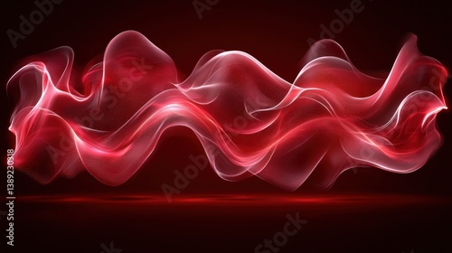 Abstract red flowing shapes