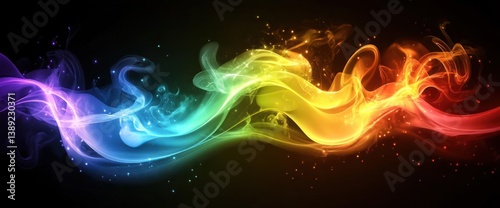 Abstract rainbow flowing waves
