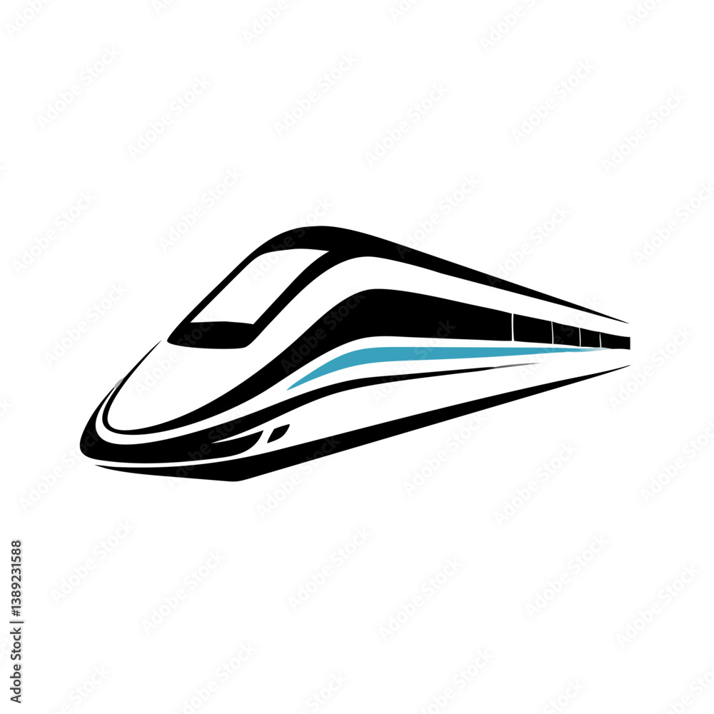 High-speed train icon in sleek design for transportation and travel concept High-speed train icon in sleek design for transportation and travel concept