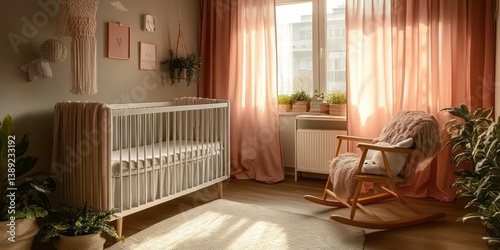 Cozy nursery with pink accents