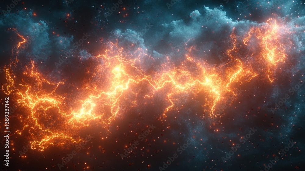 Fototapeta premium Abstract lightning storm