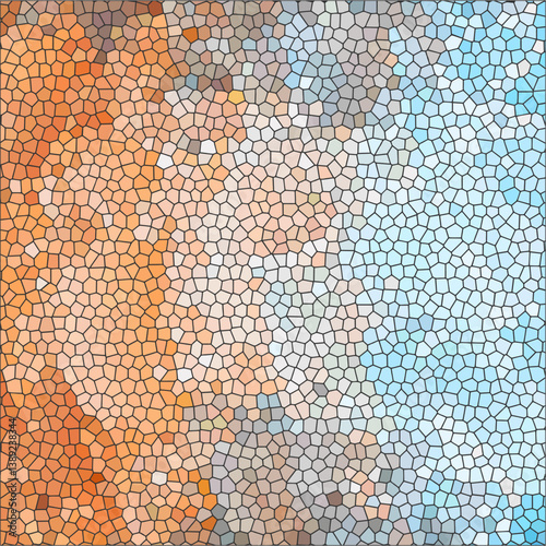 vector brush stroke rounded mosaic style concept wall mural blended abstract layered shadow bright and pale rainbow left color tone	
