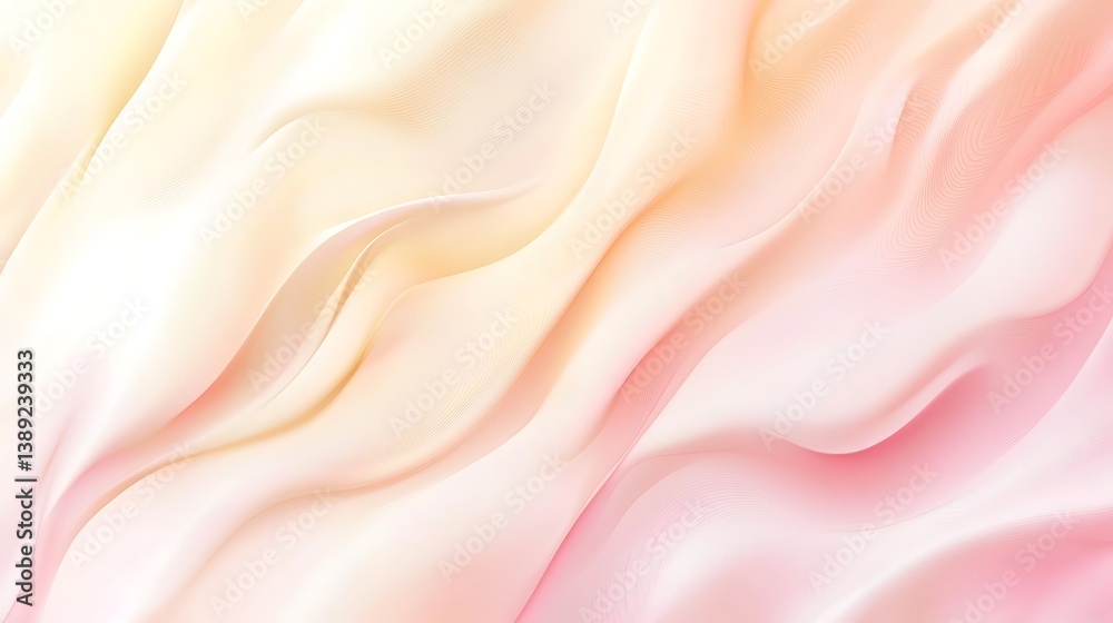 Fototapeta premium Abstract pastel pink and yellow flowing fabric texture background.