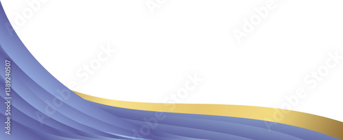 Luxury purple and gold curved corner element