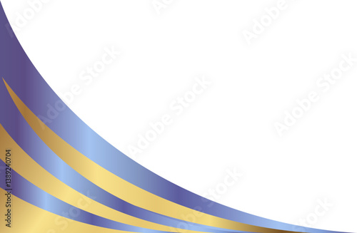 Luxury purple and gold curved corner element