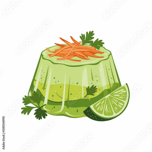 Lime Jello Salad with Carrots – Retro Vintage Food Art