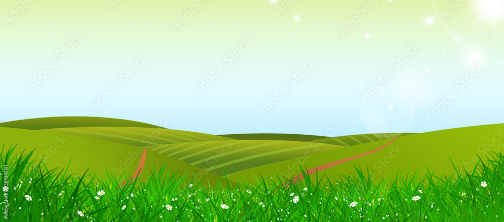Fototapeta premium spring fresh country side banner