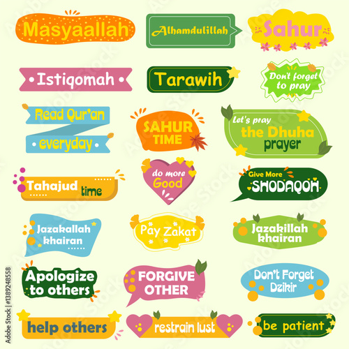 planer sticker label for ramadan month