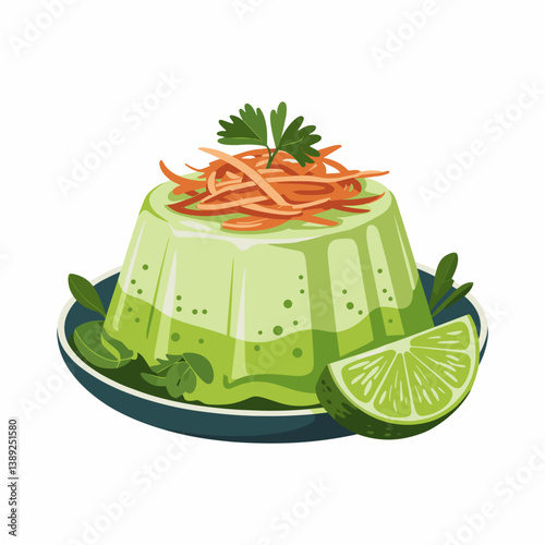 Lime Jello Salad with Carrots – Retro Vintage Food Art