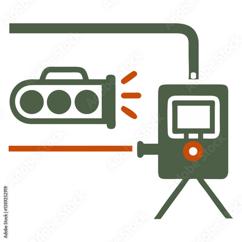Colorful Industrial Equipment with Light Indicator and Control Panel