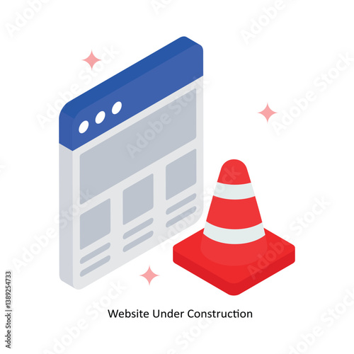 Website Under Construction Concept isometric Style Illustrations. Eps 10 File 