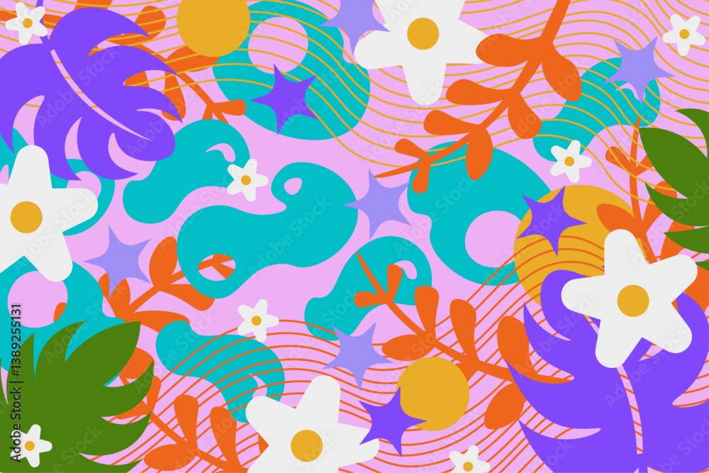 Naklejka premium Tropical summer banner background