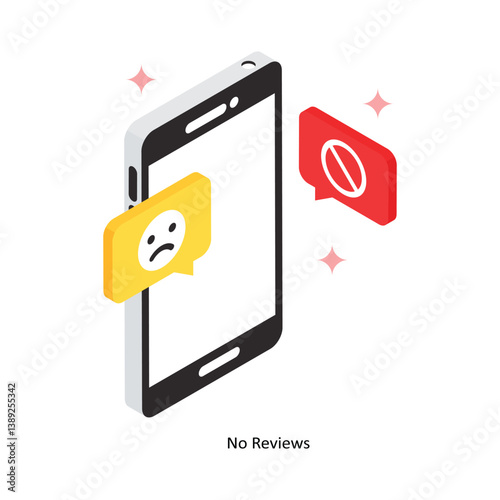No Reviews Concept isometric Style Illustrations. Eps 10 File 