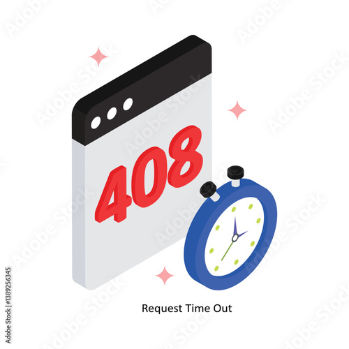 Request Time Out Concept isometric Style Illustrations. Eps 10 File 