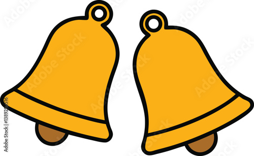 vector illustration of a twin bell