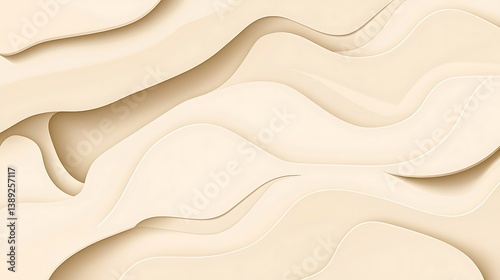 Abstract beige wavy papercut background. (2)
