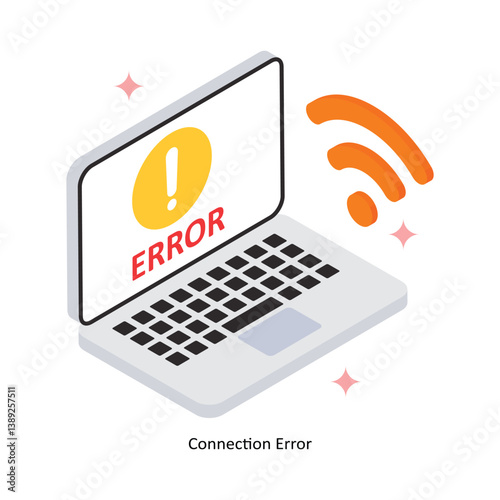 Connection Error Concept isometric Style Illustrations. Eps 10 File 