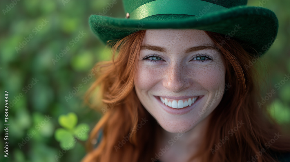 Fototapeta premium Ragazza vestita per il giorno di san patrizio
