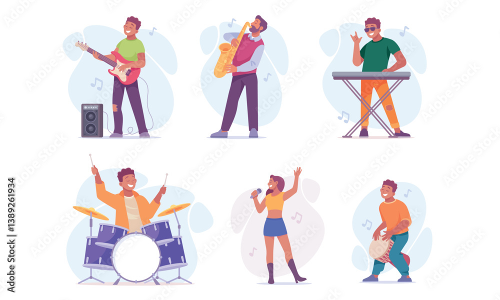Dynamic and Passionate Musicians Engaging in a Vibrant Band Setting Filled with Energy Dynamic and Passionate Musicians Engaging in a Vibrant Band Setting Filled with Energy