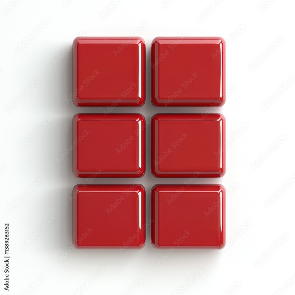 Red Cubes Arranged on White Surface - Geometric Pattern and Design