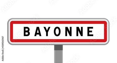 Принти на полотні Panneau sur poteau central de ville de Bayonne, Pyrénées-Atlantiques