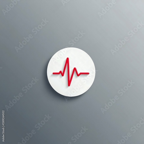 Heartbeat Icon, Pulse Flat Icon, Medical Heart Icon, Heart Rate Symbol for Medical apps and websites