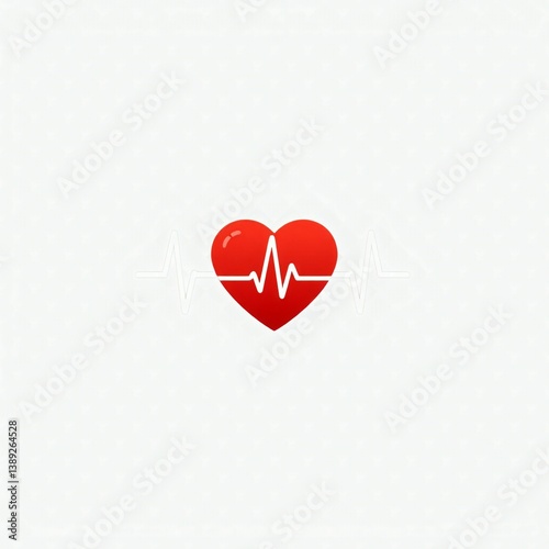 Heartbeat Icon, Pulse Flat Icon, Medical Heart Icon, Heart Rate Symbol for Medical apps and websites