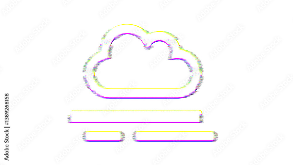 Icon fog is distorted. Glitch. Noise, chromatic aberration, geometric distortion Icon fog is distorted. Glitch. Noise, chromatic aberration, geometric distortion