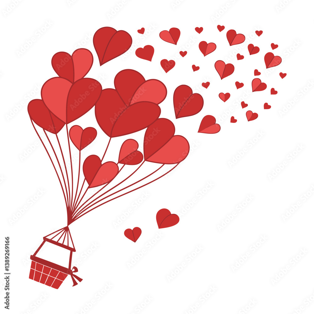 Corações de papel, vermelhos, dia dos namorados, flutuando no ar isolados em fundo branco para recorte. Amor, vermelho paixão, Cartão de amor, carinh 
