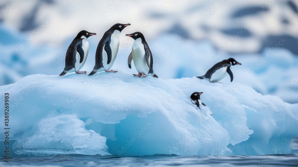 Penguins on an ice floe