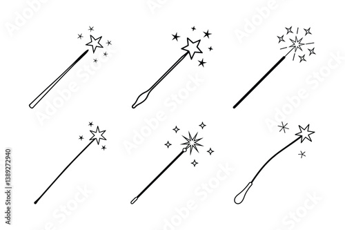 vector illustration of a magic wand