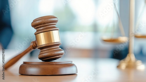 Legal proceedings and justice concept featuring magistrate discussion in courtroom setting