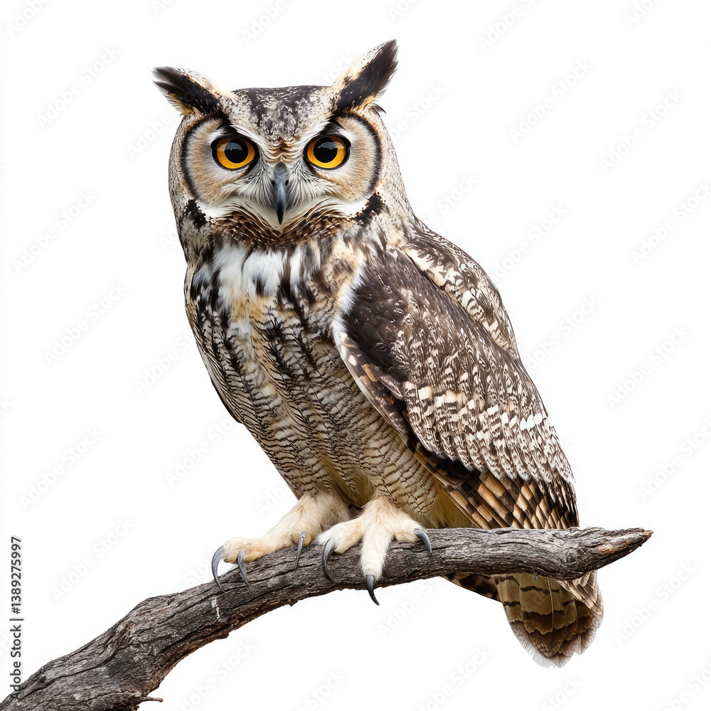Obraz premium Wise Owl Perched on transparent background