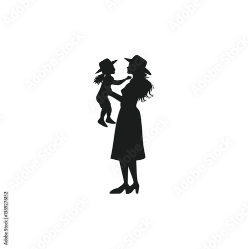 family silhouette, parenting icon, family bonding, father and daughter, mother and son, parents with kids, family dinner, travel with children, child care, parenting vector, daily life family, parent 