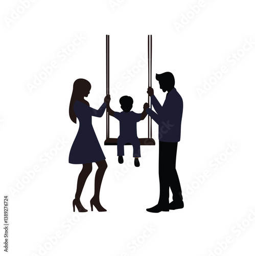 family silhouette, parenting icon, family bonding, father and daughter, mother and son, parents with kids, family dinner, travel with children, child care, parenting vector, daily life family, parent 