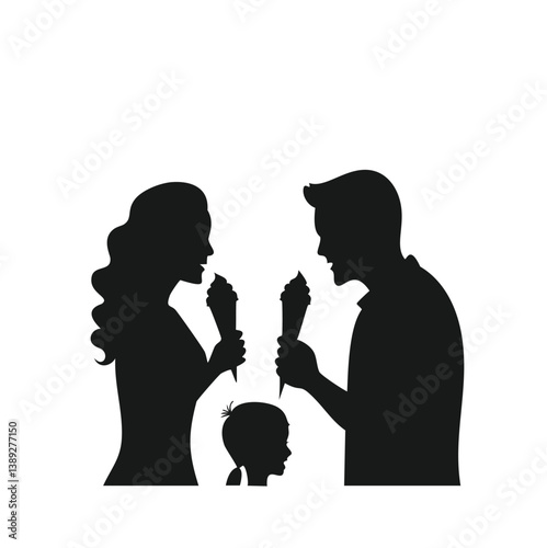 family silhouette, parenting icon, family bonding, father and daughter, mother and son, parents with kids, family dinner, travel with children, child care, parenting vector, daily life family, parent 