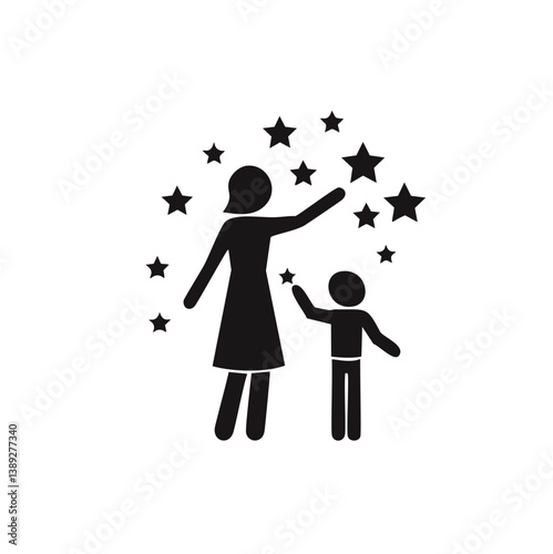 family silhouette, parenting icon, family bonding, father and daughter, mother and son, parents with kids, family dinner, travel with children, child care, parenting vector, daily life family, parent 