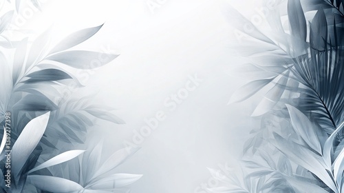 Elegant botanical background with monochrome leaves for serene designs