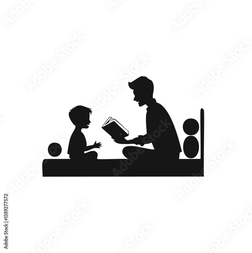 family silhouette, parenting icon, family bonding, father and daughter, mother and son, parents with kids, family dinner, travel with children, child care, parenting vector, daily life family, parent 