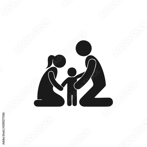 family silhouette, parenting icon, family bonding, father and daughter, mother and son, parents with kids, family dinner, travel with children, child care, parenting vector, daily life family, parent 
