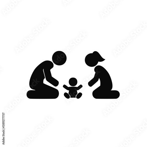family silhouette, parenting icon, family bonding, father and daughter, mother and son, parents with kids, family dinner, travel with children, child care, parenting vector, daily life family, parent 