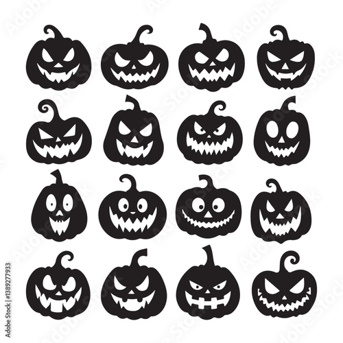 Spooky Halloween Pumpkin Faces Bundle