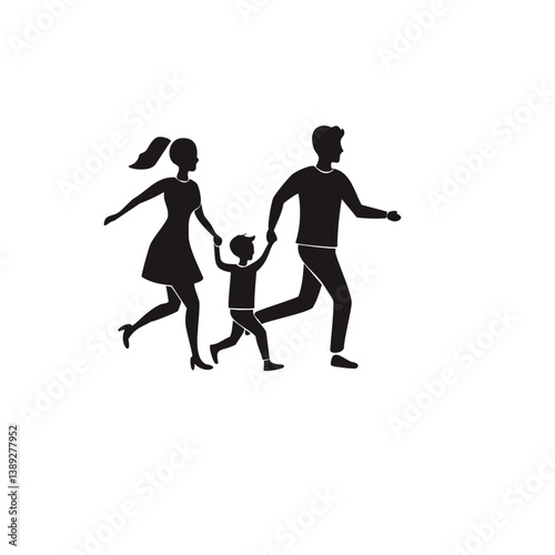 family silhouette, parenting icon, family bonding, father and daughter, mother and son, parents with kids, family dinner, travel with children, child care, parenting vector, daily life family, parent 