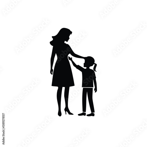 family silhouette, parenting icon, family bonding, father and daughter, mother and son, parents with kids, family dinner, travel with children, child care, parenting vector, daily life family, parent 