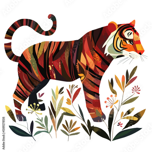 tiger, animal, vector, transparent background