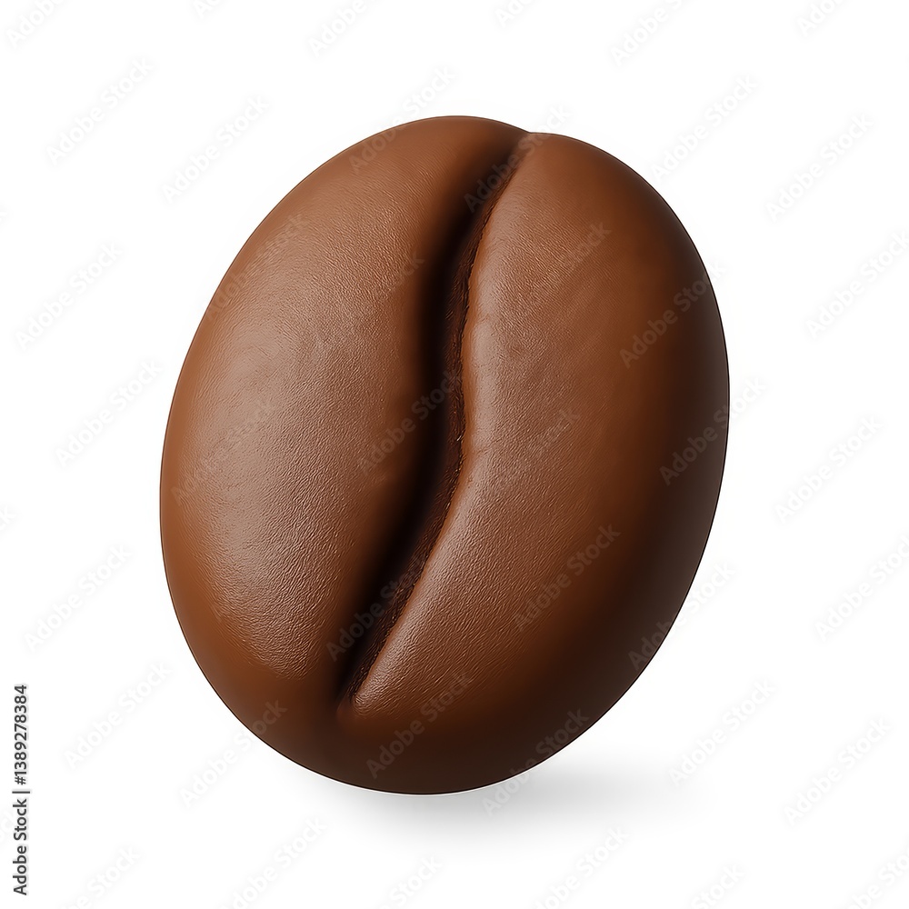 Detailed 3D Illustration of a Simple Coffee Bean Icon for Design Use Detailed 3D Illustration of a Simple Coffee Bean Icon for Design Use