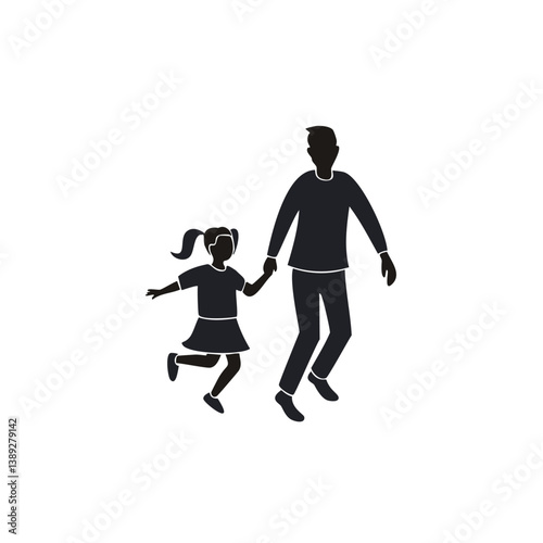 family silhouette, parenting icon, family bonding, father and daughter, mother and son, parents with kids, family dinner, travel with children, child care, parenting vector, daily life family, parent 